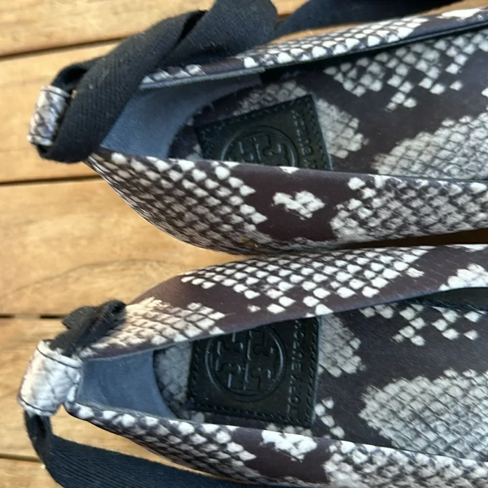 Tory Burch Snakeprint Espadrilles Wedges Women’s Shoes 9
